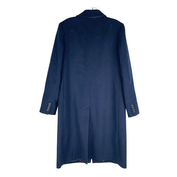 J. Crew Wool Cashmere Blend Double Breasted Top Coat Navy Blue Size 10 - Picture 8 of 12
